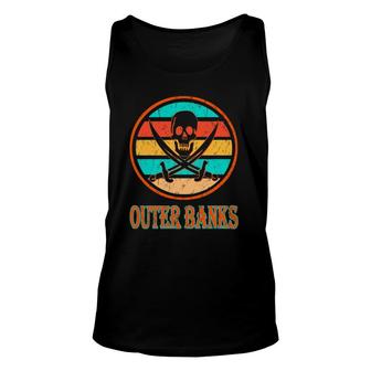 Pirate Outer Banks Vacation Vintage Distressed Image Unisex Tank Top | Mazezy