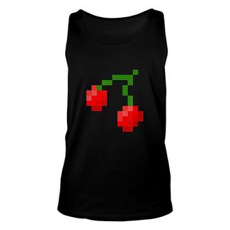 Pixel Cherries 8bit Video Game Graphic Unisex Tank Top | Mazezy