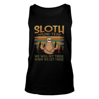 Pizza & Sloth Hiking Team We Will Get There Vintage Hike Unisex Tank Top | Mazezy