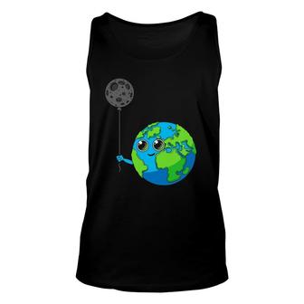 Planet Earth Galaxy Moon Balloon Astronomy Space Unisex Tank Top | Mazezy