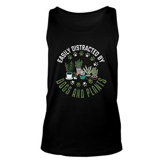 Plants And Dogs Funny Plant Lover Dog Lover Plant Unisex Tank Top - Thegiftio UK