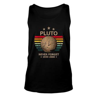 Pluto Never Forget Pluto Retro Vintage Space Science Gift Star Unisex Tank Top - Thegiftio UK