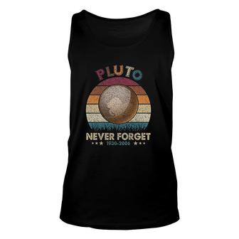 Pluto Never Forget Space Funny Science For Women Men Pluto Unisex Tank Top - Thegiftio