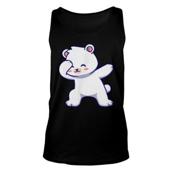 Polar Bear Dabbing Funny Dabbing Cute Animals Unisex Tank Top | Mazezy