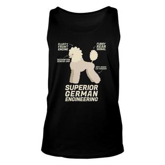 Womens Poodle Dog Love Superior German Engineering Tank Top | Mazezy