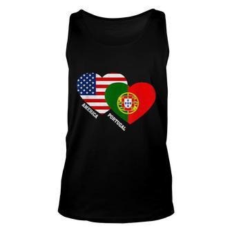 Portugal Flag Portuguese American Pride Vintage Unisex Tank Top | Mazezy