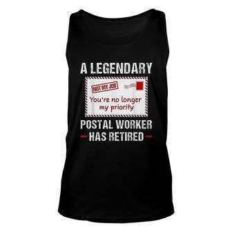 Postal Worker Retired Postman Retirement Carrier Mail Unisex Tank Top - Thegiftio UK