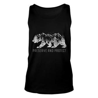 Preserve Protect Vintage National Park Bear Forest White Bear Unisex Tank Top - Thegiftio UK