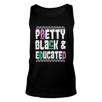 Pretty Black And Educated African Pride Heritage Unisex Tank Top | Mazezy