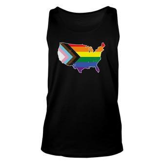 Progress Pride Flag Usa Lgbtq Equality Gay Bi Pride Unisex Tank Top | Mazezy
