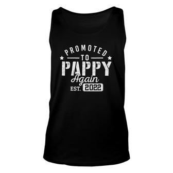 Mens Promoted To Pappy Again 2022 New Dad Soon To Be Grandpa Papa Tank Top | Mazezy CA