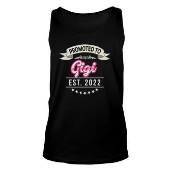 Promoted To Gigi Est 2022 First Time New Mom Dad Mother Unisex Tank Top | Mazezy