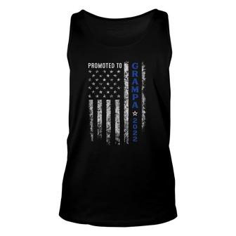 Promoted To Grampa Est 2022 Thin Blue Line American Grandpa Unisex Tank Top | Mazezy