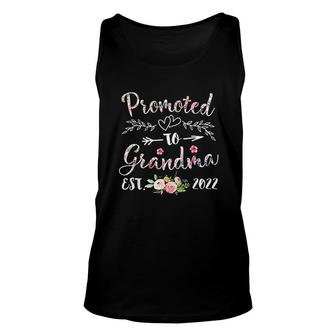 Promoted To Grandma Est 2022 Women Floral First Time Grandma Unisex Tank Top - Thegiftio UK