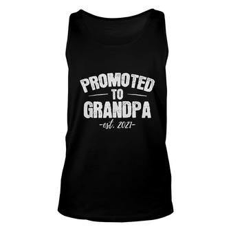 Promoted To Grandpa Est 2021 Baby Reveal Soon To Be Unisex Tank Top - Thegiftio UK