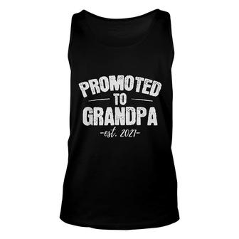 Promoted To Grandpa Est 2021 Unisex Tank Top | Mazezy