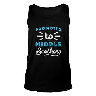 Promoted To Middle Brother Blue Unisex Tank Top - Thegiftio UK
