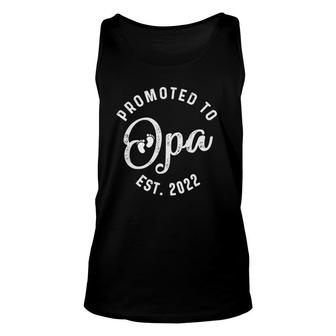 Promoted To Opa 2022 For First Time Father's Day New Dad Unisex Tank Top | Mazezy