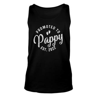 Promoted To Pappy 2022 For First Time Fathers New Dad Unisex Tank Top | Mazezy