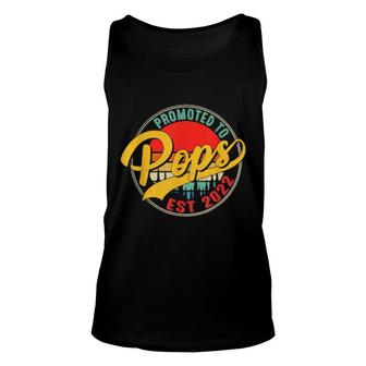 Promoted To Pops 2022 Fathers Day For New Dad Grandpa Unisex Tank Top | Mazezy