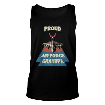 Proud Air Force Grandpa Vintage Military Family Veterans Unisex Tank Top | Mazezy