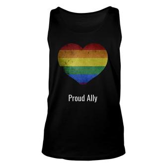 Proud Ally Rainbow Vintage Lgbtq Gay Pride Parade Women Men Tank Top | Mazezy AU
