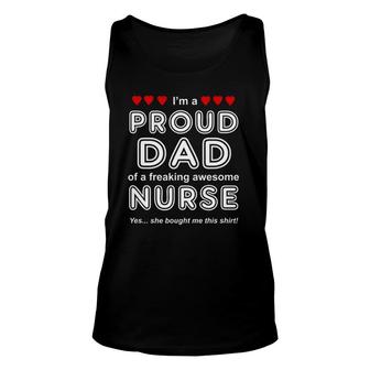 Proud Dad From Awesome Nurse Daughter, Father's Day Tank Top | Mazezy