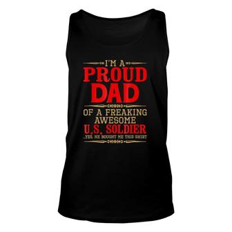 Proud Dad Freaking Awesome Soldier, Father's Day Quotes Tank Top | Mazezy