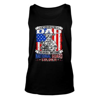 Proud Dad Of A National Guard Soldier Military Father Gift Unisex Tank Top | Mazezy