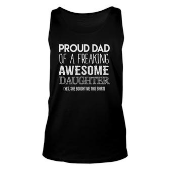 Proud Dad Of An Awesome Daughter Father's Day Unisex Tank Top | Mazezy