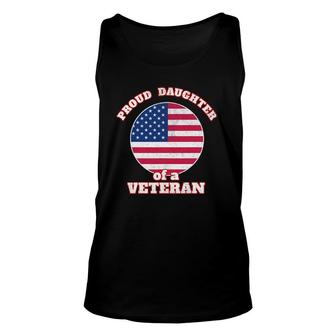 Proud Daughter Of A Veteran Mom Dad Unisex Tank Top | Mazezy