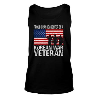 Proud Granddaughter Korean War Veteran Matching Grandfather Unisex Tank Top | Mazezy