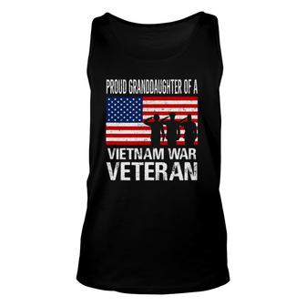 Proud Granddaughter Vietnam War Veteran Matching Grandfather Tank Top | Mazezy