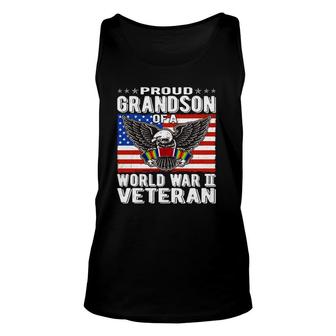 Proud Grandson Of A World War 2 Veteran Patriotic Ww2 Gift Unisex Tank Top | Mazezy