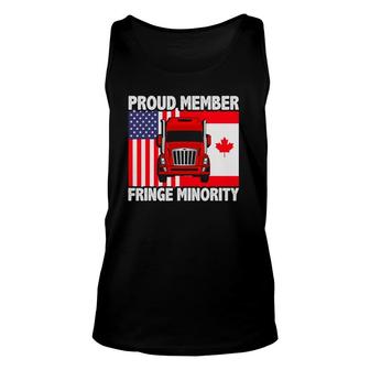 Proud Member Fringe Minority Canadian Trucker Unisex Tank Top | Mazezy