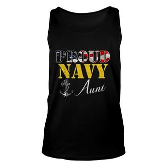 Proud Navy Aunt With American Flag Veteran Day Unisex Tank Top - Thegiftio UK