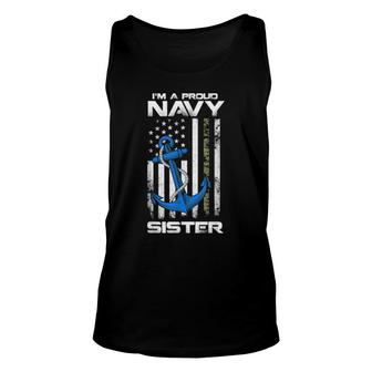 Proud Navy Sister American Flag Vintage Unisex Tank Top | Mazezy