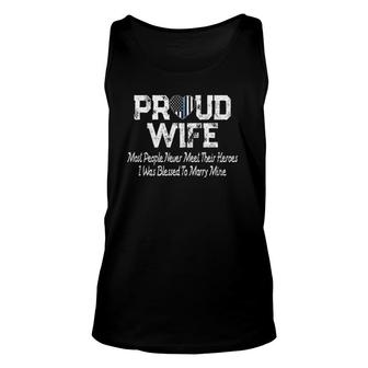 Proud Police Officer Wife Thin Blue Line Gift Unisex Tank Top | Mazezy