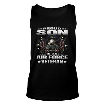 Proud Son Of An Air Force Veteran Military Vet's Child Unisex Tank Top | Mazezy CA