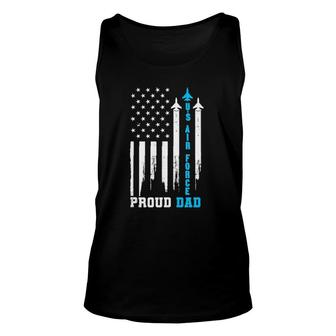 Proud Us Air Force Dad Rocket America Flag Father's Day Tank Top | Mazezy