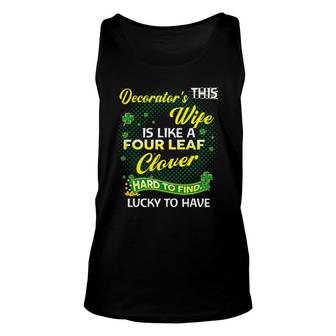 Proud Wife Of This Decorator Is Hard To Find Lucky To Have St Patricks Shamrock Husband Tank Top | Mazezy