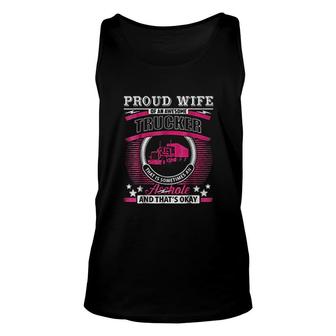 Proud Wife Of An Awesome Trucker Unisex Tank Top | Mazezy