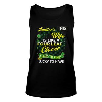Proud Wife Of This Auditor Is Hard To Find Lucky To Have St Patricks Shamrock Funny Husband Gift Unisex Tank Top - Thegiftio UK
