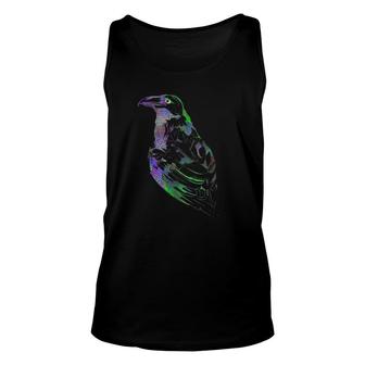 Psychedelic Trippy Crow Raven Unisex Tank Top | Mazezy