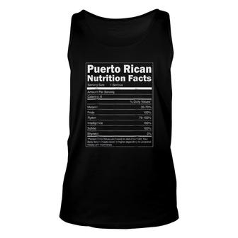 Puerto Rico Nutrition Facts Puerto Rican Unisex Tank Top | Mazezy UK