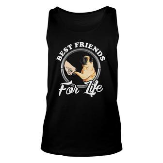 Pug Dog Lover Design Best Friends For Life Funny Pug Unisex Tank Top | Mazezy