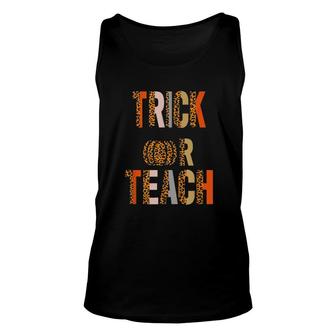 Pumpkin Trick Or Teach Sweater Unisex Tank Top | Mazezy