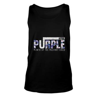 Purple Camo Month Of The Military Child Army Soldier Kids Unisex Tank Top - Seseable