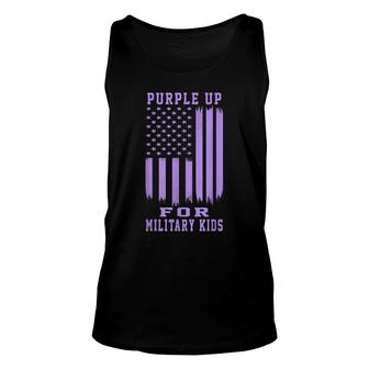 Purple Up For Military Kids Month Military Army Soldier Kids Unisex Tank Top - Seseable