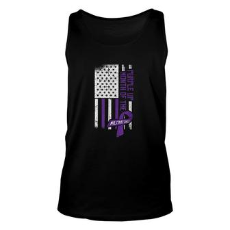 Purple Up Month Of The Military Child American Flag Kids Veteran Day Unisex Tank Top - Seseable